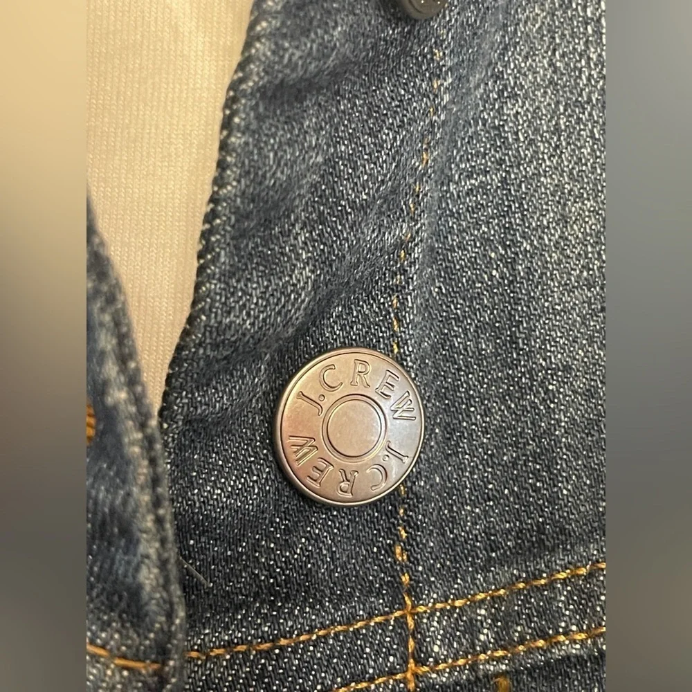 J. Crew Blue Jean Jacket with Trucker Style and Contrast Stitching | XXS